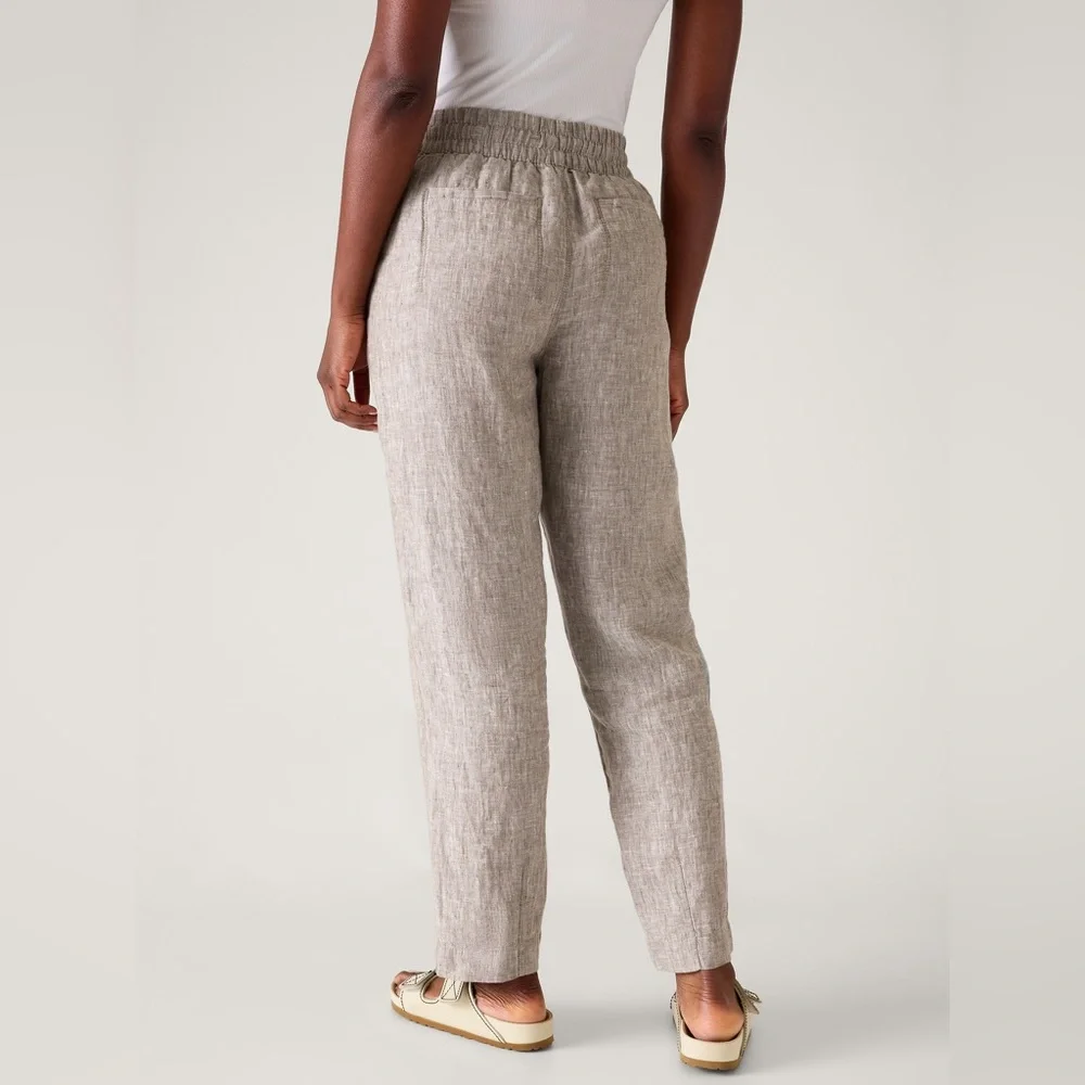 athleta | retreat high rise linen ankle pant - pyrite - Picture 2 of 8
